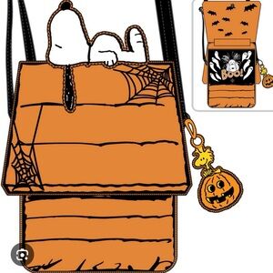 Loungefly Orange Snoopy Pumpkin Halloween Crossbody Bag